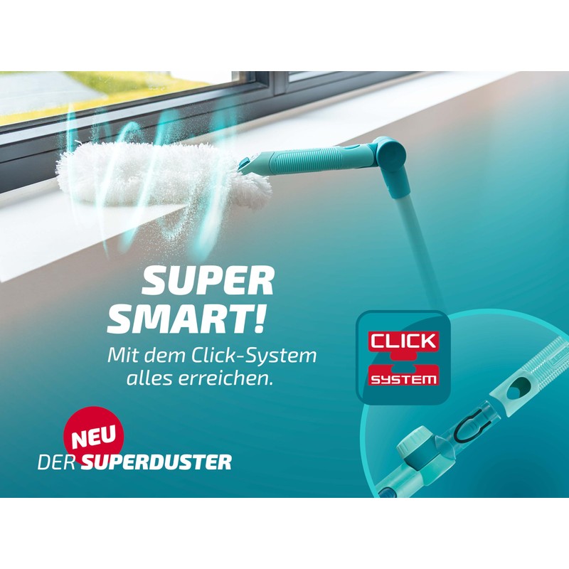 Leifheit Superduster with Replacement Cover, Long Extendable, Washable with 360