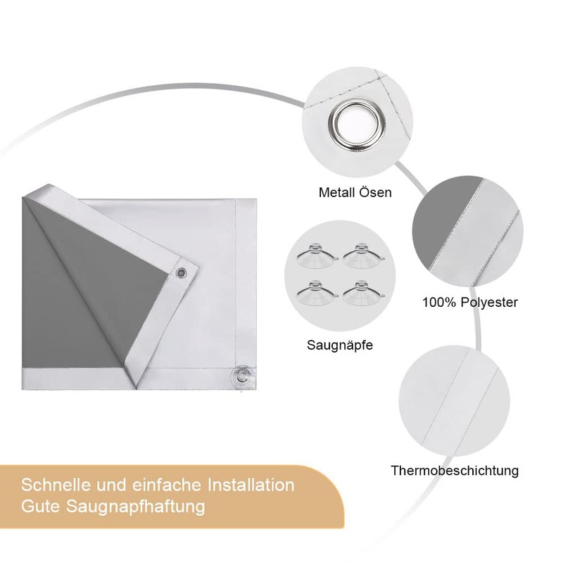 OBdeco Thermal Roller Blind, Skylight Window Sun Protection, Blackout Roller
