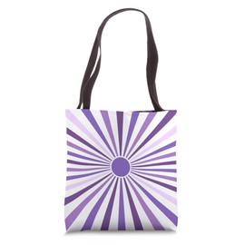 Vintage Purple Retro 70s Rainbow Sunrise Sunset Abstract Tote Bag