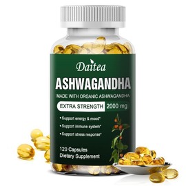Organic Ashwagandha 2000mg Supplement with Black Pepper – Immune & Energy Support – Non-GMO, 120 Capsules – Premium Withania Somnifera Formula