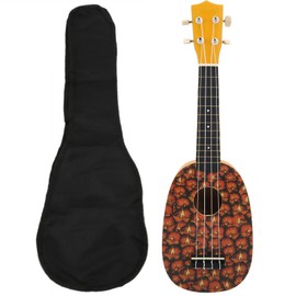 21in Ukulele with Carry Bag Tropical Fruit Pattern for Beginners Children StudentType 1
