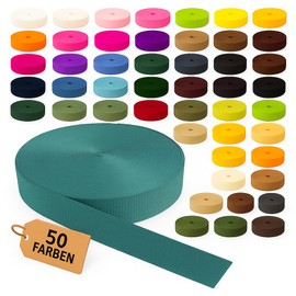 KBBB Webbing Strap Polypropylene 2 m or 5 m Long – 32 Colours Widths 20 mm 25 mm 30 mm 40 mm 50 mm