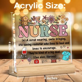 Nurse Gifts for Women, Nurse Appreciation Gifts Nursing Gifts for Nurses Female Nurses Week Retirement Graduation, New Nurse Gift, Nurse Definiton Acrylic Sign Office Decor