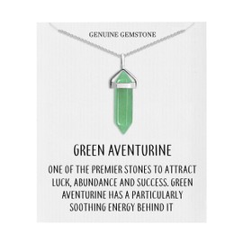 Philip Jones Green Aventurine Gemstone Necklace with Quote Card
