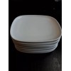 ALESSI white modern porcelain minimalistic Plates 6.5"x5.5” Delta 6 pc