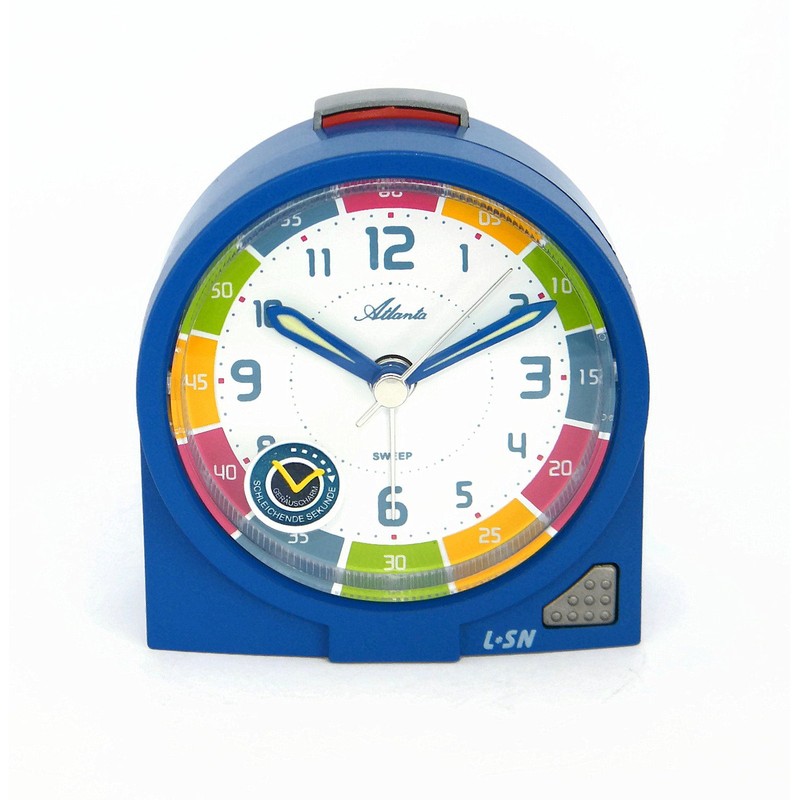 Atlanta Children's Alarm Clock Blue for Boys Analogue Quartz -