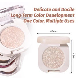 Yamobi Eyeshadow Monochrome, Smooth Texture, Easy Blending, and Shimmering Colours, Glitter Eyeshadow for All Skin Types