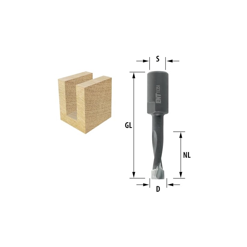 ENT Straight Cutter fits to Festool Domino ™ TC Shank