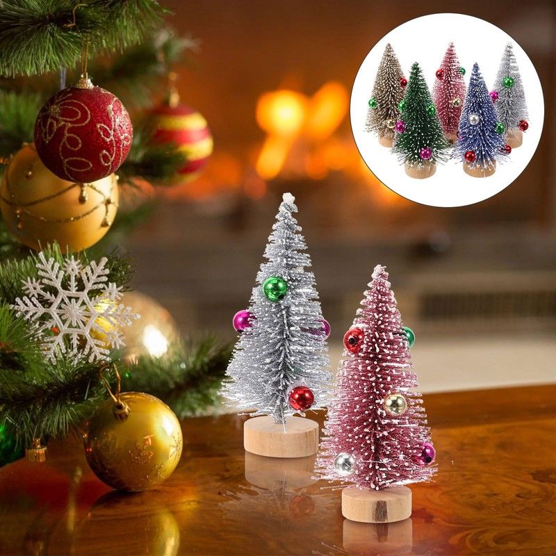 Healifty Mini Christmas Trees Table Decor: 12pcs Artificial Small Xmas
