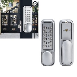 Keyless Door Lock Set Waterproof Mechanical Password Lock with Door Levers Zinc Alloy Push Button Door Lock for Hotel Office Studio Warehouse