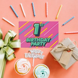 1st Birthday Party Invitations Kids - Funky Colours 36 Pack - Childrens Birthday Invitations for Boys/Girls A6 Bday Party Invites Invitation Cards with Folding Envelopes