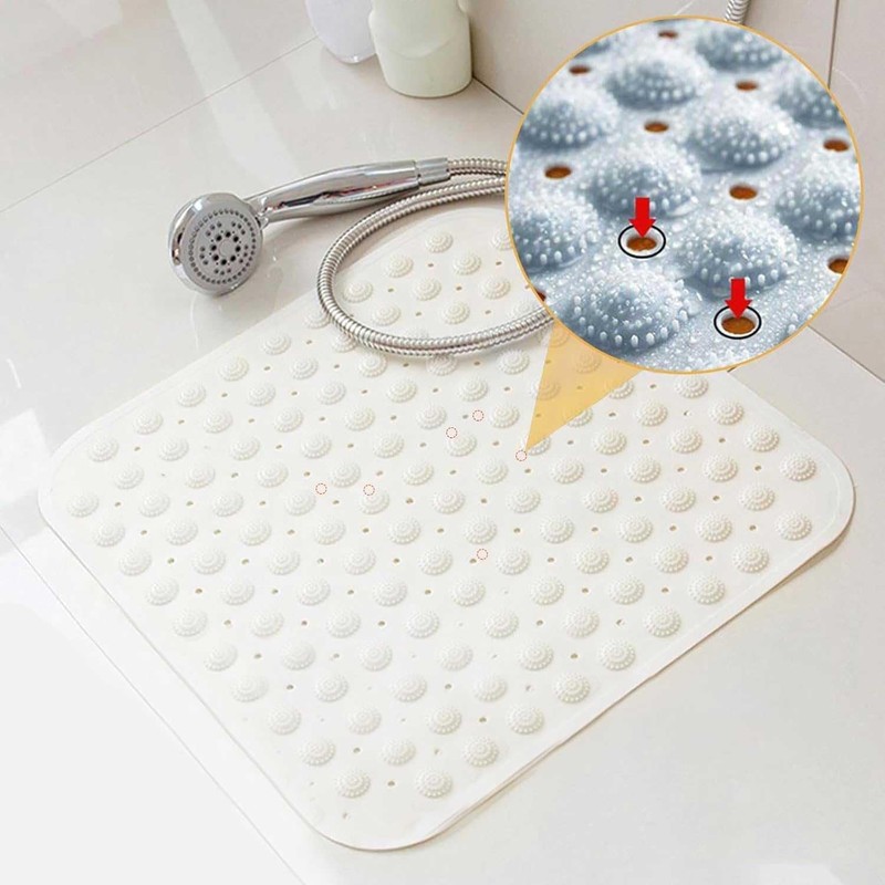 Shower Mat, Non-Slip Square Bath Mat, 48 x 48 cm,