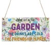 Second Ave Funny Sit in The Garden Wooden Hanging Rectangle