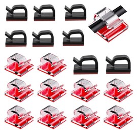 Organizador de Cables de , 100 Piezas, Clips para Cables, Negro y Transparente