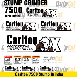 Carlton 7500 Stump Grinder Decal Set.  Decals for  Carlton Chippers & Grinders