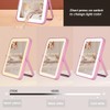 YEKKOPT Pink Rechargeable Vanity Mirror with Lights, 10"×7" LED Makeup