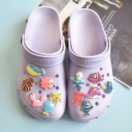 KL 12pc PVC Shoe Charms Sea World Clog Shoes Wristbands Decoration Glowing in Dark