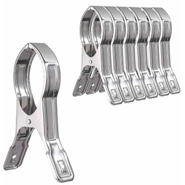 Stainless Steel Beach Towel Clip - 6PCS Clothes Pegs Laundry Clip Towel Pegs Heavy Duty Hanging Pegs Windproof Clips or Sunbeds, Sun Loungers, Pool Chairs, Laundry (12cm)