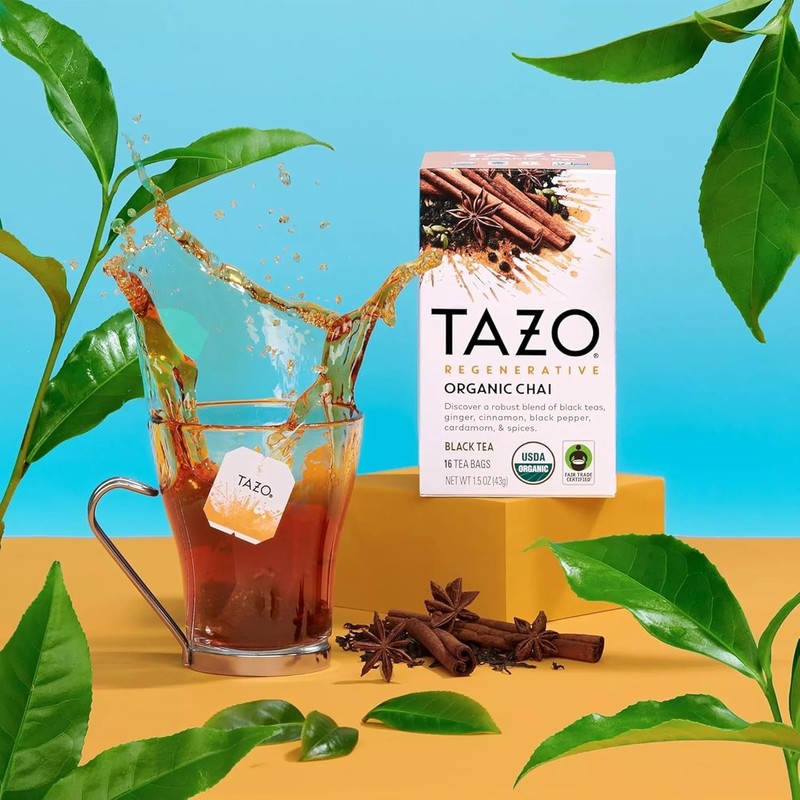 TAZO Tea Bags, Regenerative: Chai Organic Black Tea, & Organic