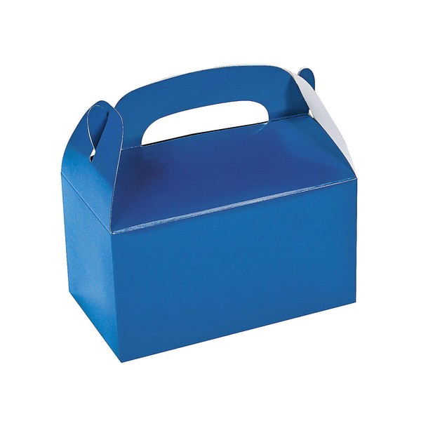 Fun Express Blue Treat Boxes - Party Supplies - Containers & Boxes - Paper Boxes - 12 Pieces