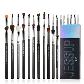 Jessup Brochas para Maquillaje Ojos, 28 Piezas Set Brocha de Maquillaje Profesional para Ojos,Sintéticas Premium Pinceles Sombra de Ojos,Delineador de Ojos,Cejas,Corrector,Licuadora Pincel, Negro T341