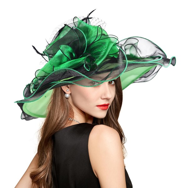 YIDINGCO 2025 Derby Hats for Women Girls Ladies, Organza Church