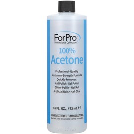 ForPro 100% Pure Acetone, Professional Nail Polish Remover for Natural, Artificial, Acrylic & Sculptured Nails, Removes Gel Polish, Nail Glue, Nail Art & Glitter, 16 fl. oz.