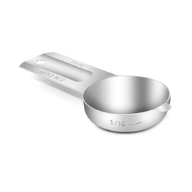 BERYLER 1/8 Cup (2 Tbsp | 30 ml | 30 cc | 1 oz) Measuring Cup, Stainless Steel Measuring Cups, Metal Measuring Cup, Kitchen Gadgets for Cooking