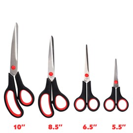 Dekton 4 PC Scissors Set – Includes 5.5", 6.5", 8.5", and 10" Scissors | Sharp & Durable Blades | Ideal for Crafting, Office and Home Use | Comfortable Grip | Versatile for Various Materials
