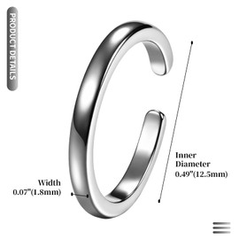 JewelryWe Toe Rings 925 Sterling Silver for Women Open Adjustable Band Rings Zirconia Double Row Boho Small Band Toe Ring Hypoallergenic Foot Jewellery Summer Beach Jewellery for Women Girls