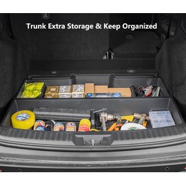 QXZcar Trunk Organizer Tray for 2023-2026 Honda CR-V, Waterproof Insert Cargo Rear Hatch Hidden Storage Box fits Honda CRV EX EX-L LX Accessories 2023 2024 2025