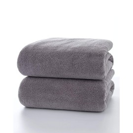 Lumimi Towels 2 Piece Very Soft Microfiber Bath Towel Set Super Absorbent Light Quick Dry and Durable, 55" L x 27" W, 2 Pack Dark Grey