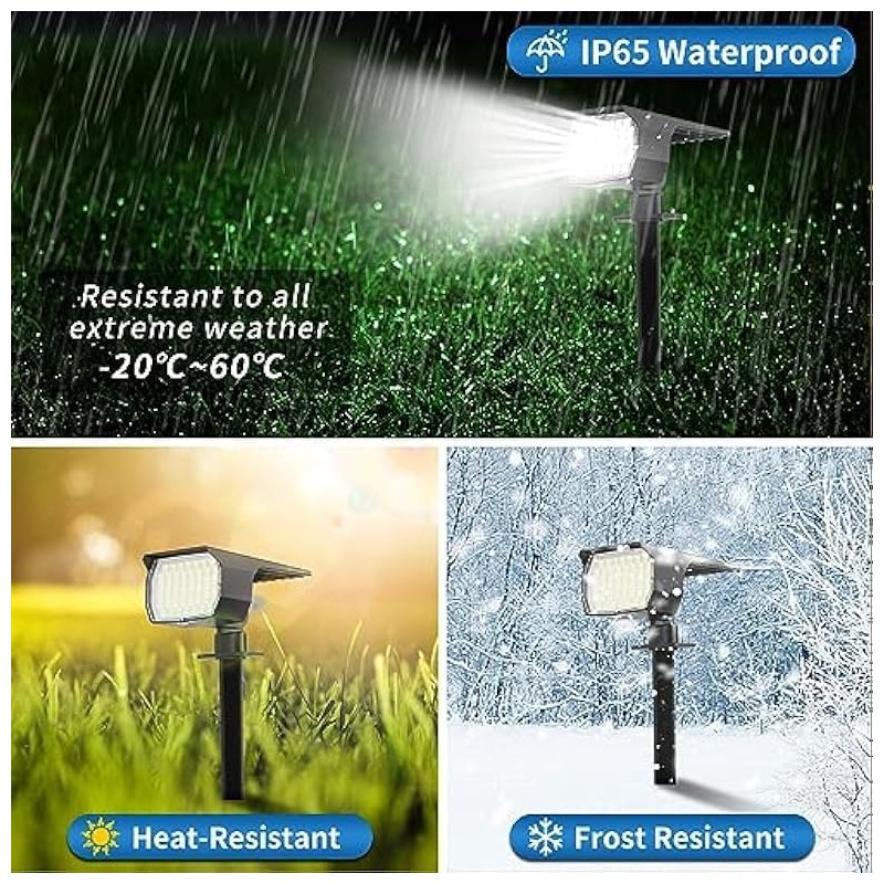 WENATY Solar Spot Lights Outdoor Waterproof IP65, 6 Pack Landscape