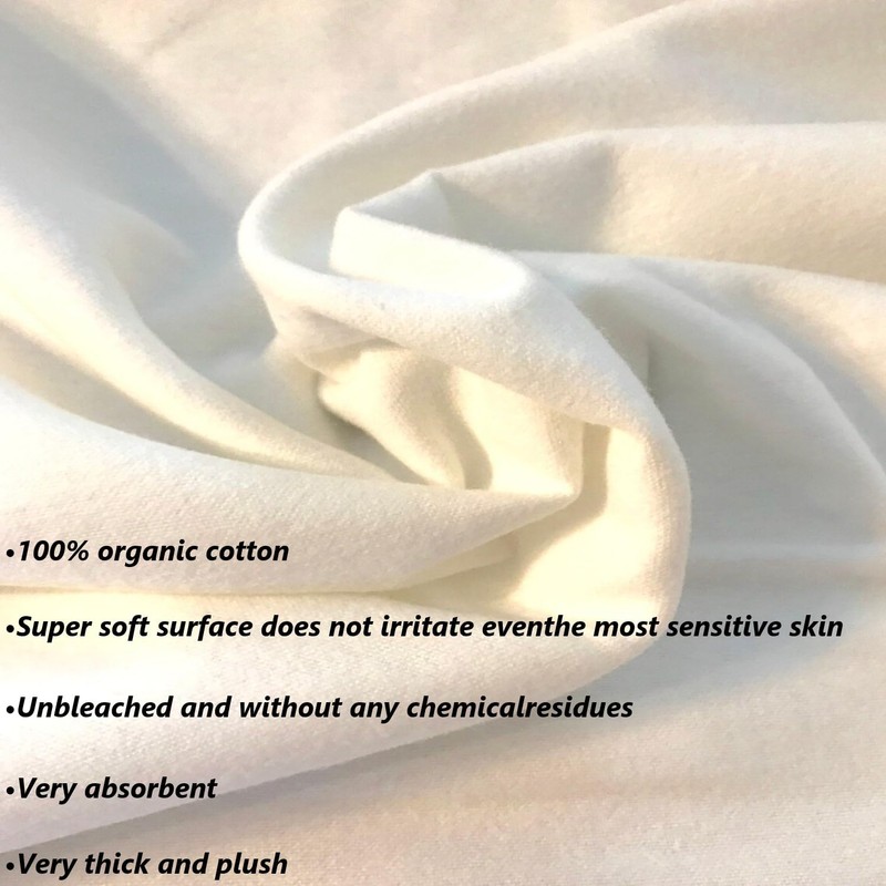 2 Pcs Organic Cotton Flannel for Castor Oil Pack Wrap,