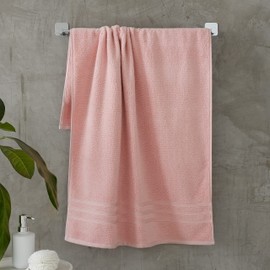 Catherine Lansfield Zero Twist Soft & Absorbent Cotton Bath Sheet Pink