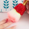 WOKOTO 1pcs Rose Nail Dust Brushes Embedded Red Rhinestones For