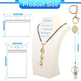 ID Badges and Keys Lanyard, Beaded Lanyards for Women and Teacher, Retractable Cute Lanyard for use in Schools, Hospitals, Offices and Cruise Ships