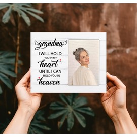 CAIFZ Grandma, I Will Hold You in My Heart Until I Can Hold You in Heaven, Memorial Picture Frame Gift for Loss of Grandma, Sympathy Gift for Loss of Grandmother, 3x4.5 inch Photo