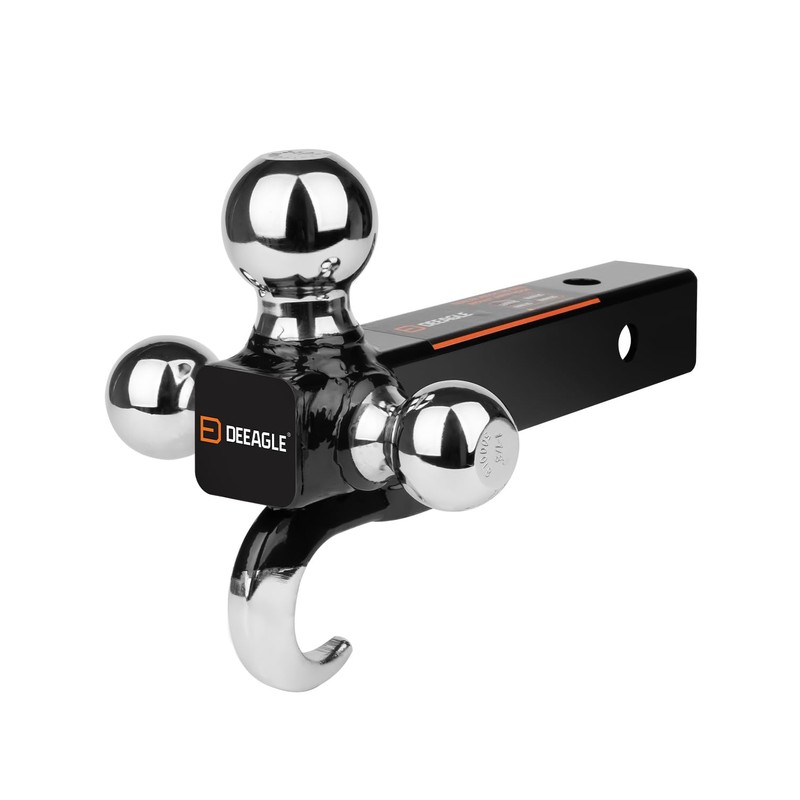 DEEAGLE 3 Ball Hitch with Hook, Tri Ball Hitch, 1-7/8",