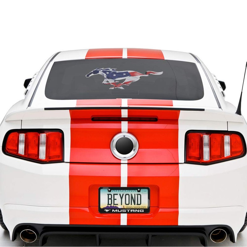 iPick Image Made for Ford Mustang USA Flag Perforated Unobstructed