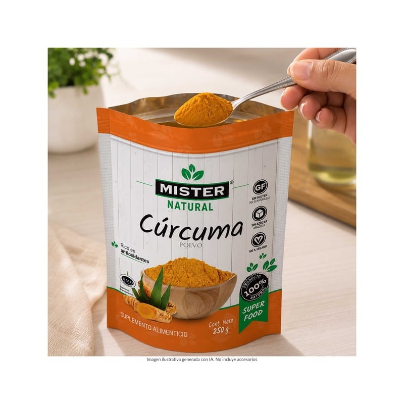 Suplemento alimenticio Mister Natural cúrcuma en polvo 250 g