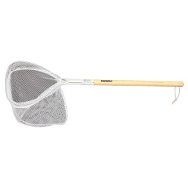Unbranded Frabill Baitwell Fishing Net, 9 x 8 Hoop, Vinyl Netting, Wooden Handle