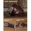 wolksprong Thicken Full Grain Leather Mens Belt Heavy Duty Work