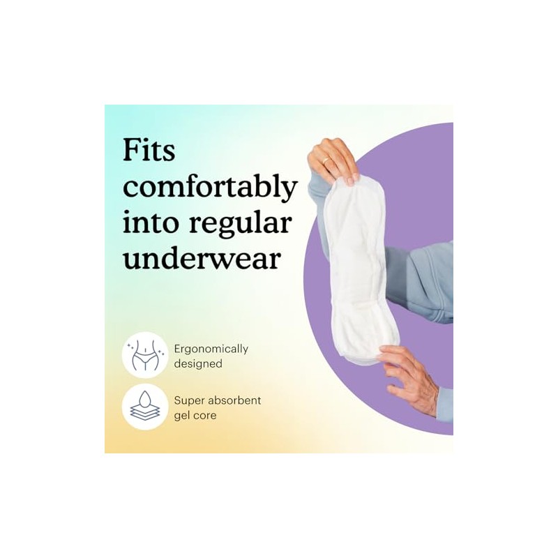 Because Overnight Incontinence Pads for Women – Moderate-to-Heavy Absorbency for