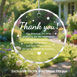 Oikomai Thank You Gifts for Women - Crystal Sun Catcher Teacher Gifts, Coworker Friend Nurse Boss Employee Appreciation Gift, Friendship Retirement Inspirational Gift Christmas Glass Ornament