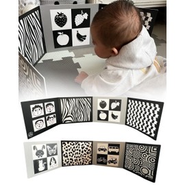 Samuel Sensory Board for Babies - Supersized Black and White Baby Cards for Developmental Newborn Tummy Time Toys - 100cm Newborn Black & White Toys for 0-3 Months & Older - Thick Stand Up Board No. 2
