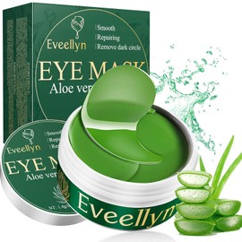Eveellyn Eye Pads, 60 Pieces Eye Pads Against Dark Circles, Aloe Vera Eye Pads, Hyaluronic Acid Eye Mask, Dark Circles Removal, Against Wrinkles, Eye Bags, Puffiness