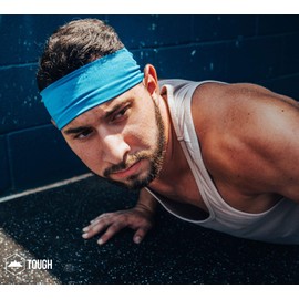 Mens Headband - Sweat Band Workout Head Bands Sports Sweatbands Hair Band for Running, Yoga, Exercise, Basketball, Cycling, Football, Tennis - Athletic Performance Stretch Moisture Wicking Hairband