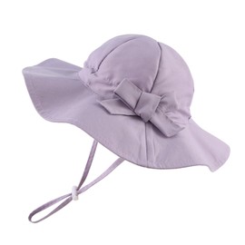 Pesaat Baby Sun Hat Girls Summer Hats UV Protection with Bow Children Summer Hat Baby Girl Hat Summer, purple, 6-12 months