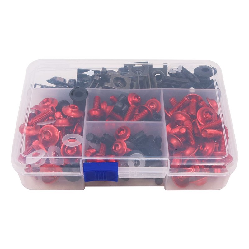 Tiardey Universal 177Pcs Motorcycle Fairing Bolts & Nuts Kit Bodywork
